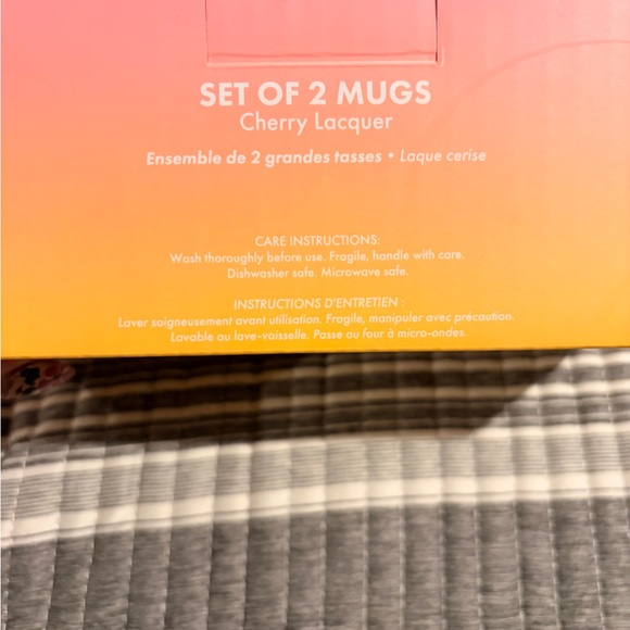 Noon and Moon are Striped Ceramic Mug Set - cherry lacquer - Picture 2 of 6